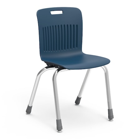Virco Analogy Series 16" Classroom Chair, 3rd - 4th Grade with Nylon Glides - Navy Seat AN16